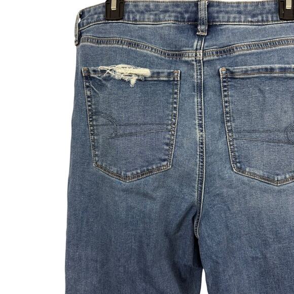 American Eagle Super High Rise Flare Medium Wash Next Level Stretch Jeans sz 14 - Picture 12 of 16